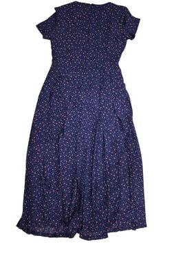 Cynthia Howie For Maggy Boutique Women's Navy Maxi Dress with Pink Floral Print